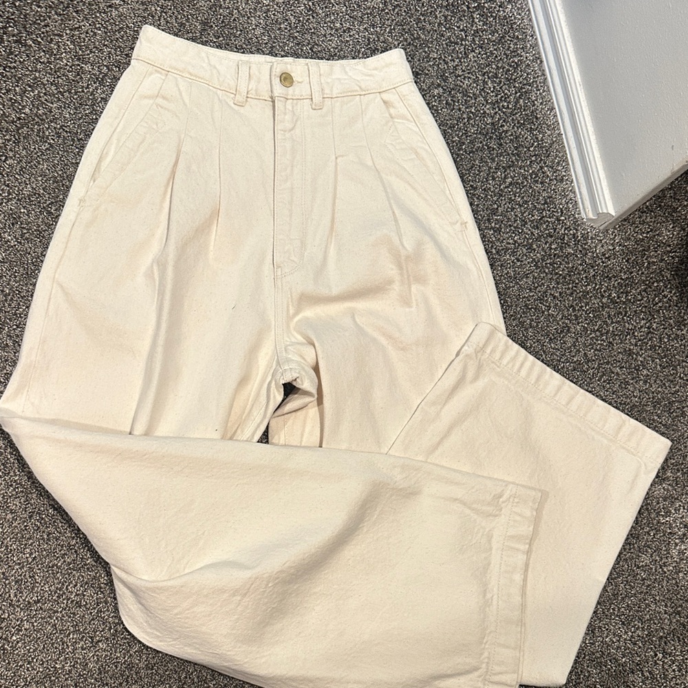 Women's High Rise Cream Jeans - Picture 1 of 3
